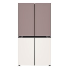 [색상선택형] LG전자 오브제 컬렉션 디오스 양문형 냉장고 메탈 T873MKE111 870L 방문설치, 오브제컬렉션 클레이 핑크 + 베이지